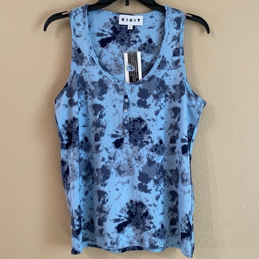Nordstrom KIKIT New Juniors Size Large‎ Light Dark Blue Tie Dye Tank Top